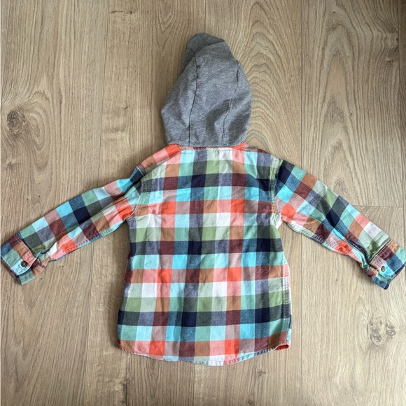 Carter’s Plaid Hooded Button-Up Shirt | Toddler 2T - Picture 2 of 3